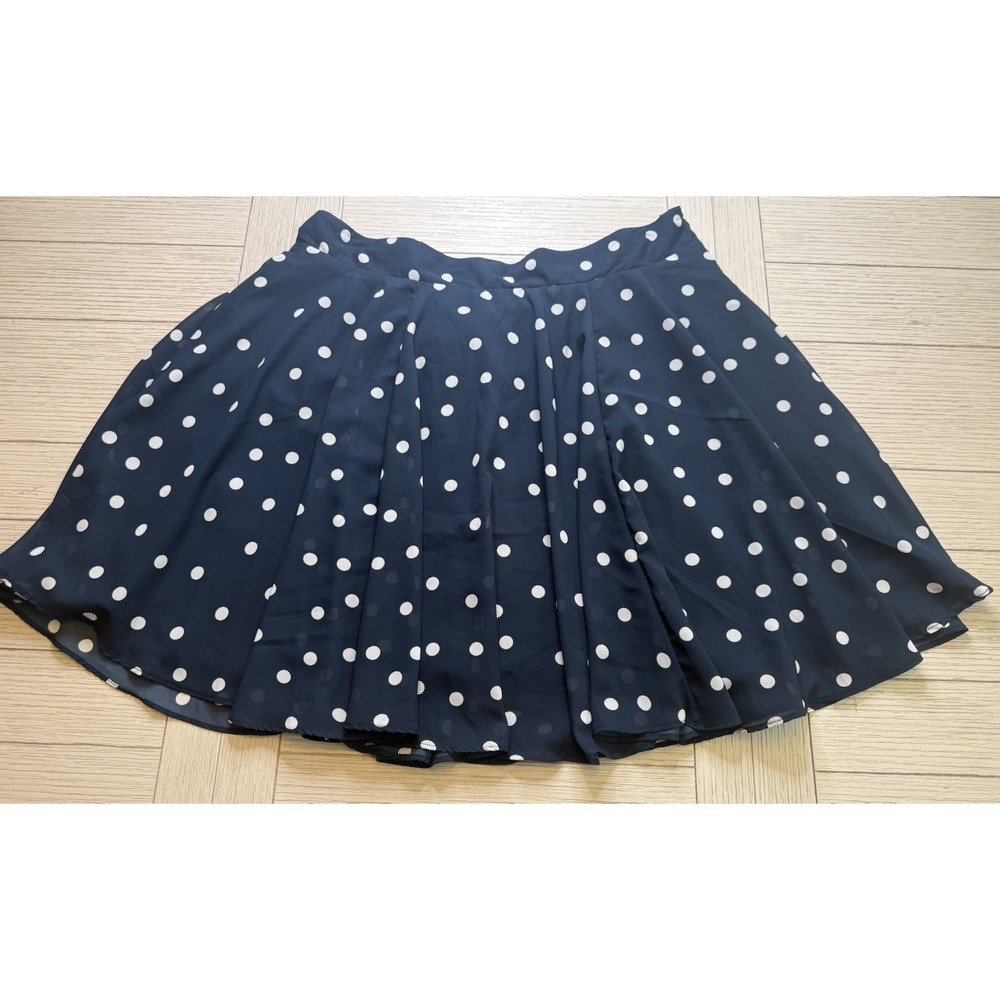 Maison Jules NWT Navy‎ Polka Dot Flouncy Skirt - Sz XXL. Poly W/ Elastic Waist
